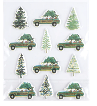 Christmas Station Wagon Truck Stickers