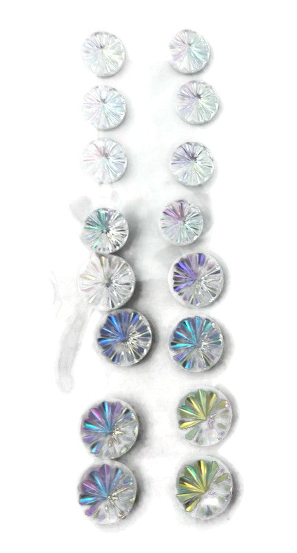 Clear Round Starburst Gemstones Rhinestone Stickers 16pc – Country Croppers