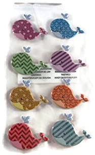 Patterned Puffy Whale Stickers
