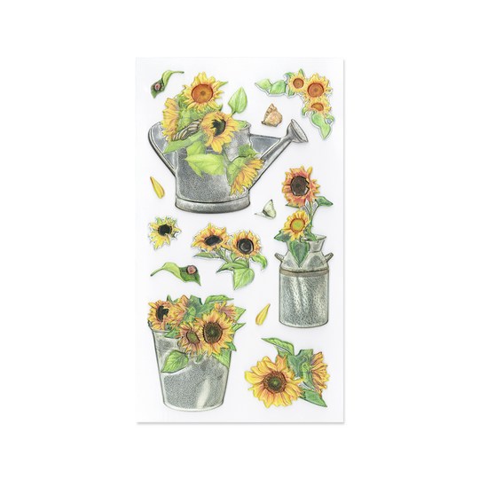 Puffy Sunflower Realistic Stickers