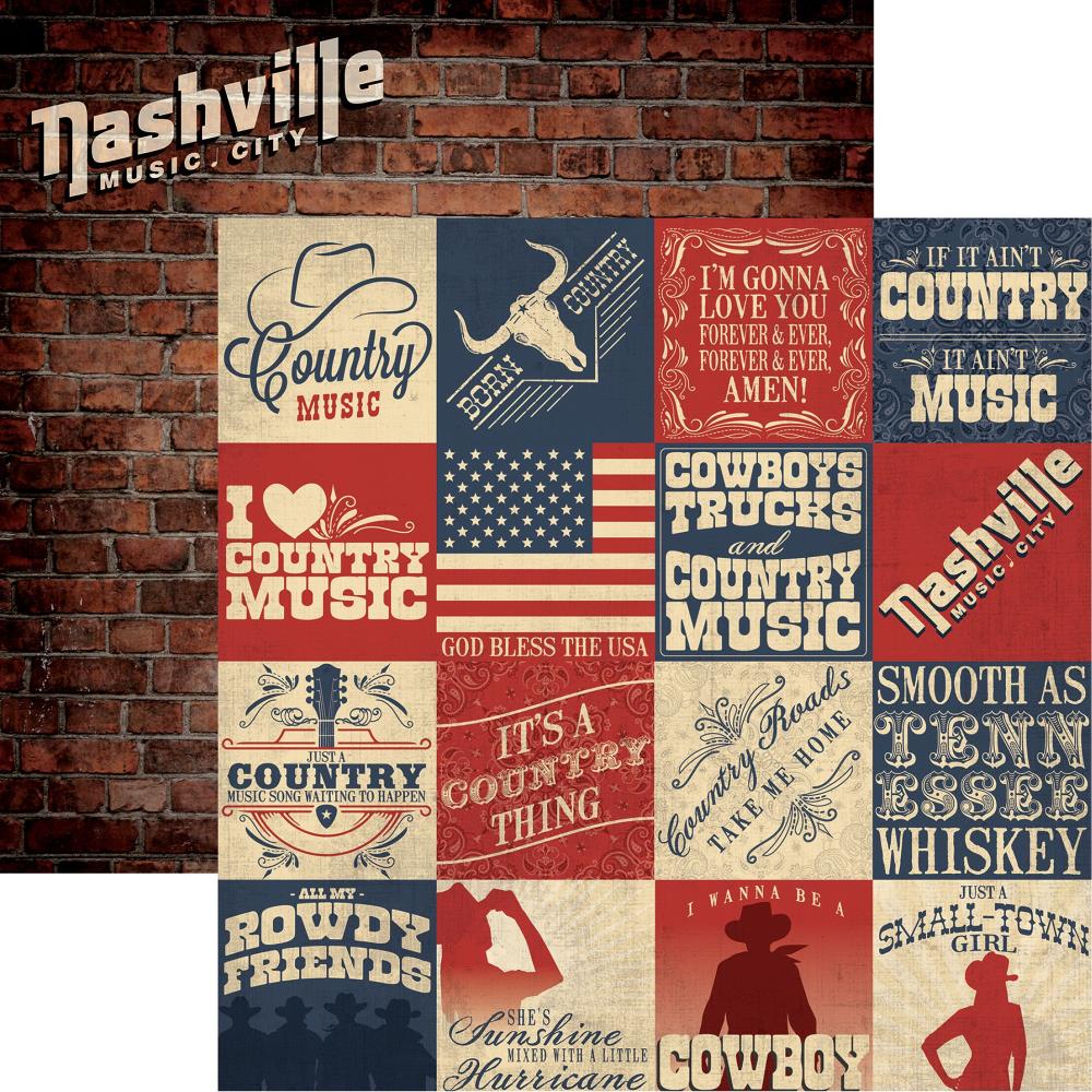 Country Rhythm Scrapbook Paper 12x12 100% Country