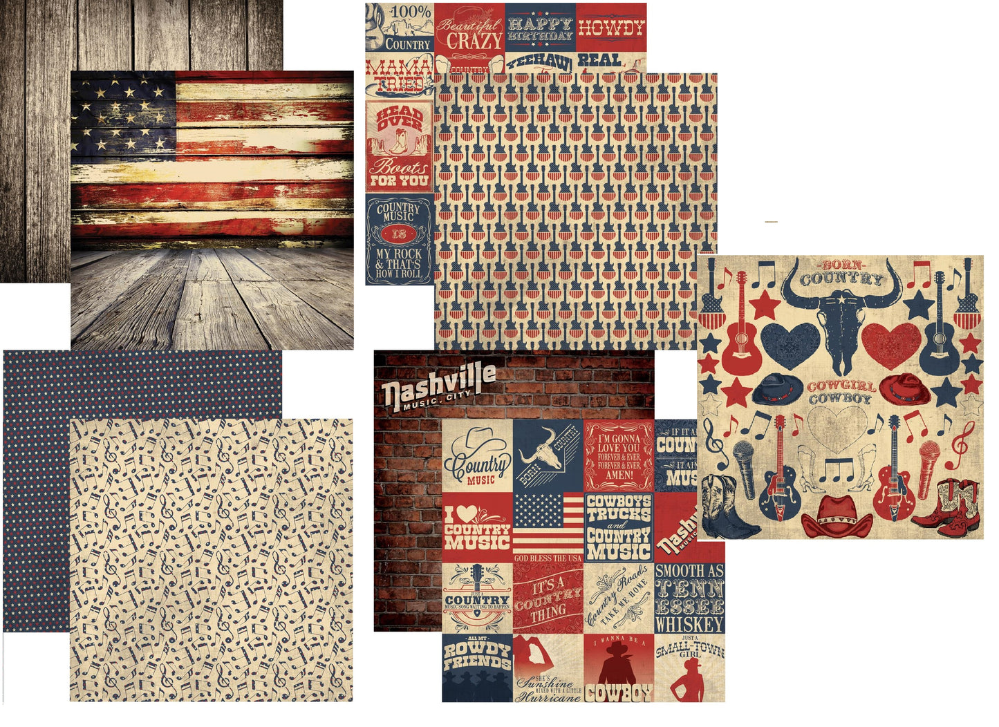 100% Country Scrapbook Papers and Stickers by Reminisce
