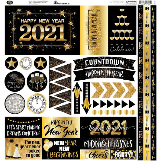 2021 New Year Scrapbook Stickers