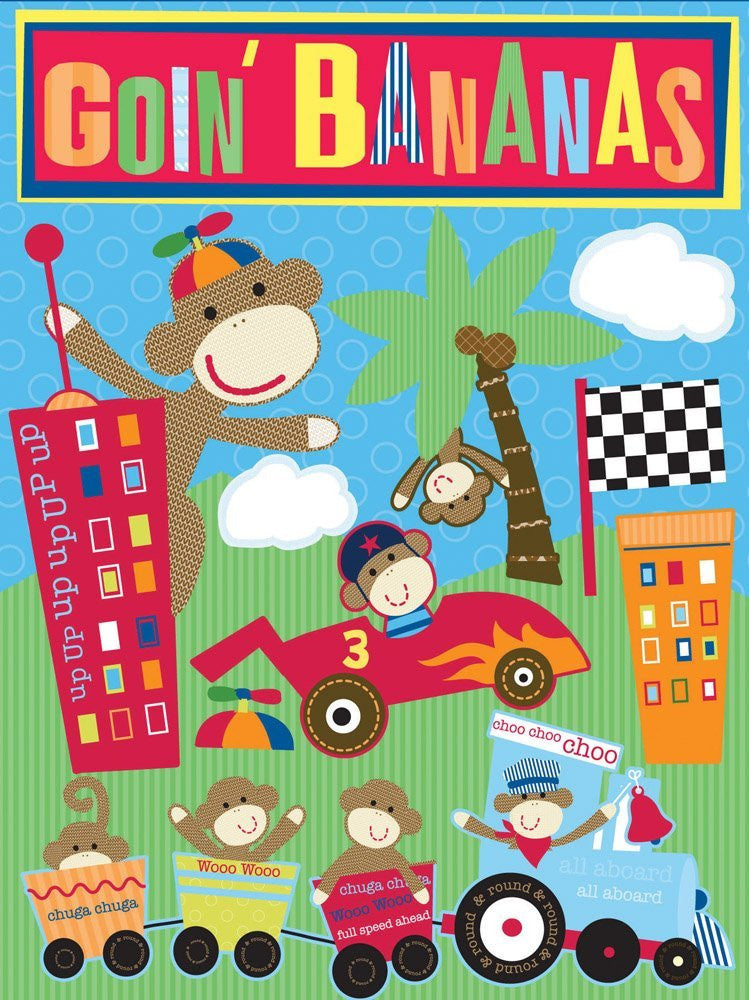 Monkey Adventures 3-Dimensional Racing Sticker