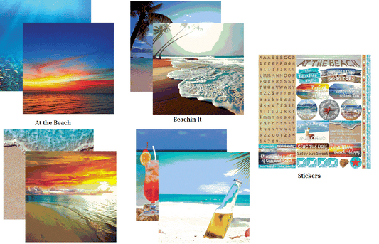 At the Beach Scrapbook Papers and Stickers Kit