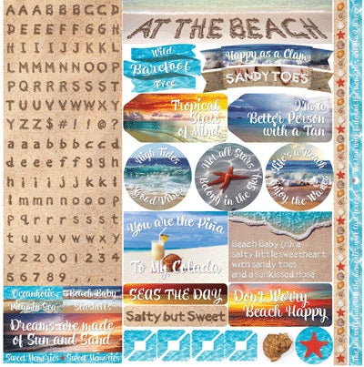 At the Beach Scrapbook Stickers 12x12