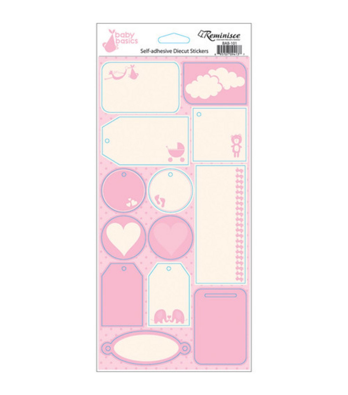 Baby Girl Baby Basics Tags Cardstock Stickers by Reminisce Country
