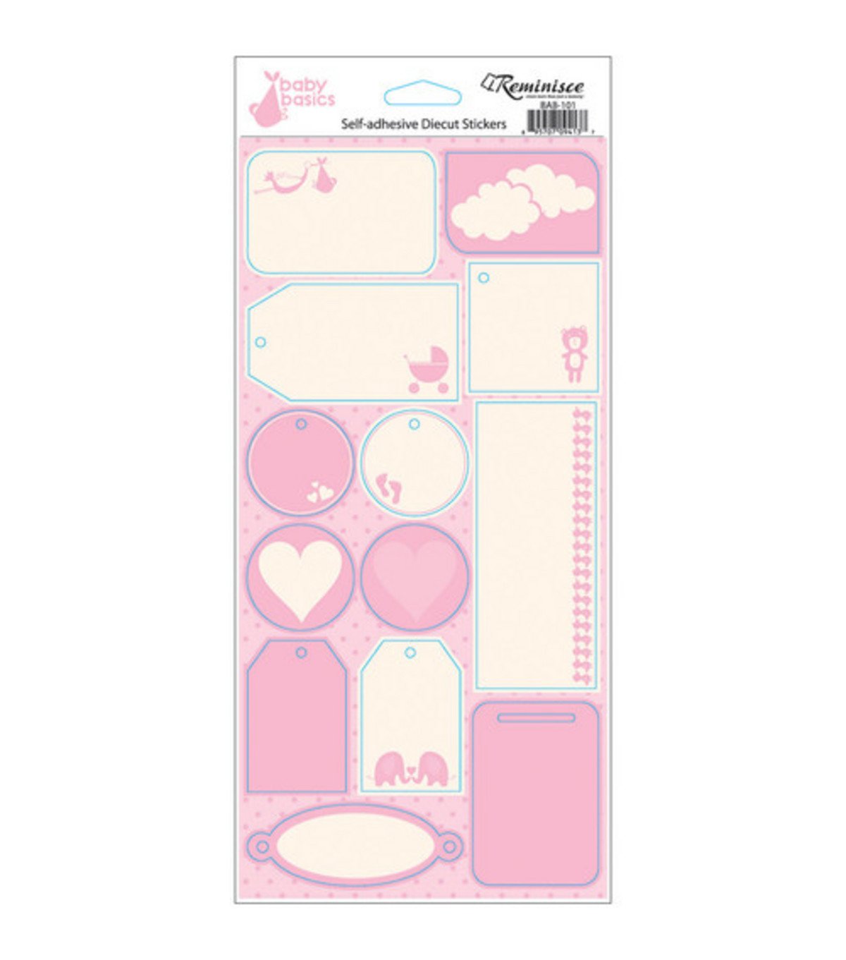 Reminisce Baby Basics Baby Girl Tags Stickers