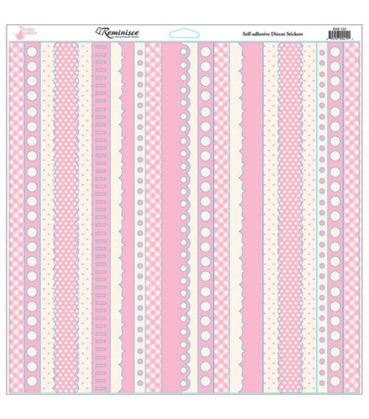 Baby Girl Baby Basics Border Sticker Sheet 12x12 by Reminisce