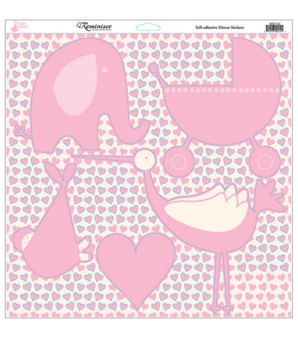Baby Girl Baby Basics Die Cut Sticker Sheet 12x12 by Reminisce