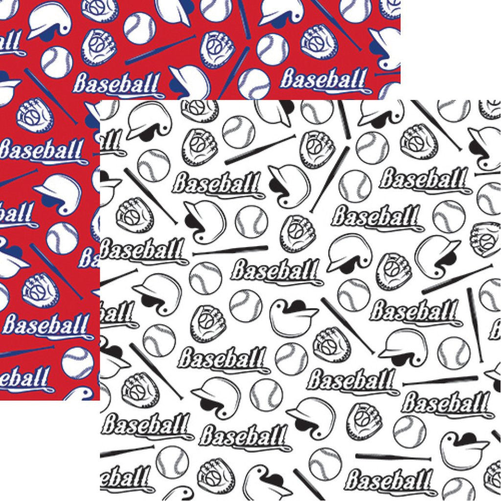 Reminisce Baseball Icons Scrapbook Paper