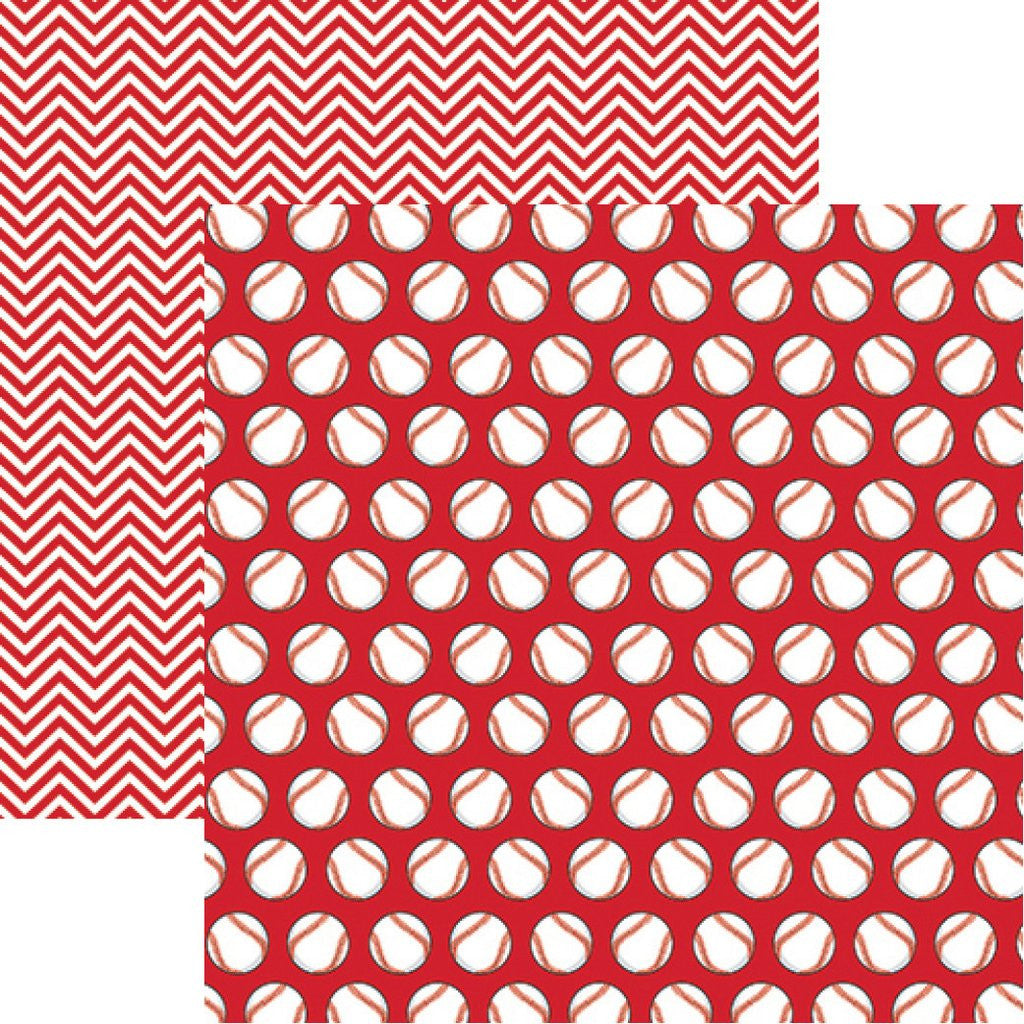 Baseball Red Scrapbook Paper by Reminisce