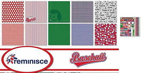 Baseball Scrapbook Papers & Stickers Set