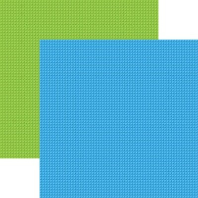 Block Party Blue Green Scrapbook paper by Reminisce