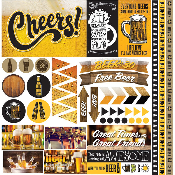 Craft Beer 12x12 Scrapbook Stickers by Reminisce – Country Croppers