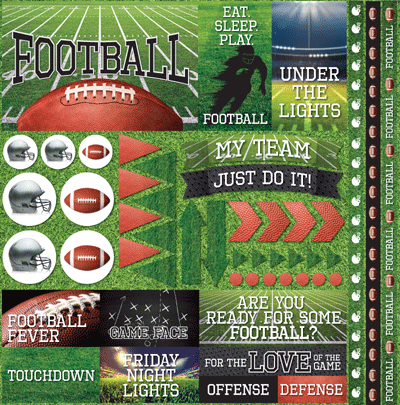 Football 2 12x12 Stickers by Reminisce
