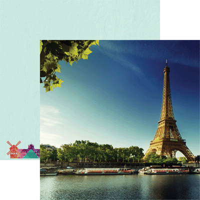 Eiffel Tower France Scrapbook paper by Reminisce