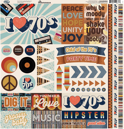 Good Vibes 70s Scrapbook Stickers by Reminisce