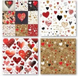 Graffiti Valentine Heart - 12x12 Scrapbook Papers Set of 2 - by Reminisce