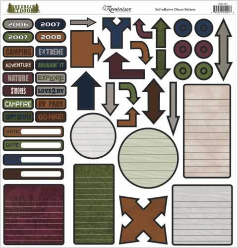 Great Outdoors Cardstock Journal Stickers 12x12 Sheet Size