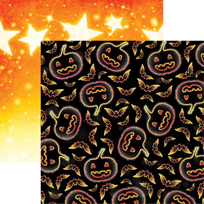 Bats and Jacks Halloween Party Scrapbook paper by Reminisce