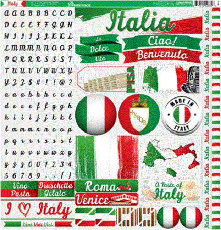Italy Scrapbook STickers by Reminisce