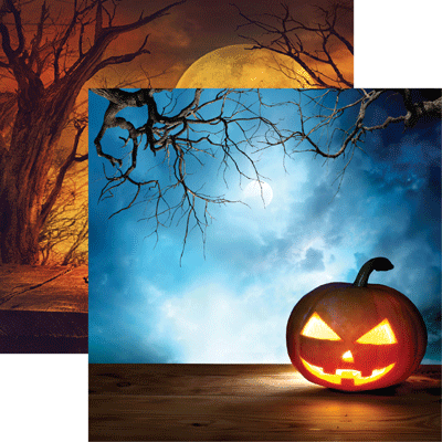 Glowing Jack from Jacks Revenge Pumpkin Scrapbook Paper