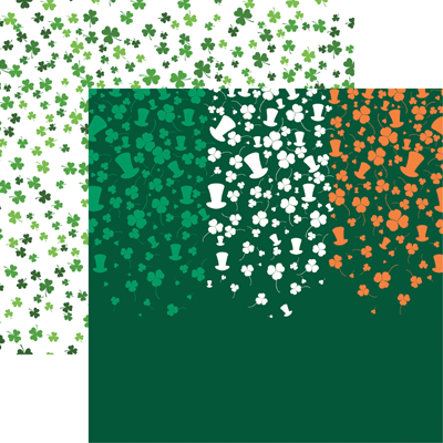 St Patricks Day TriColor Shamrock Scrapbook Paper