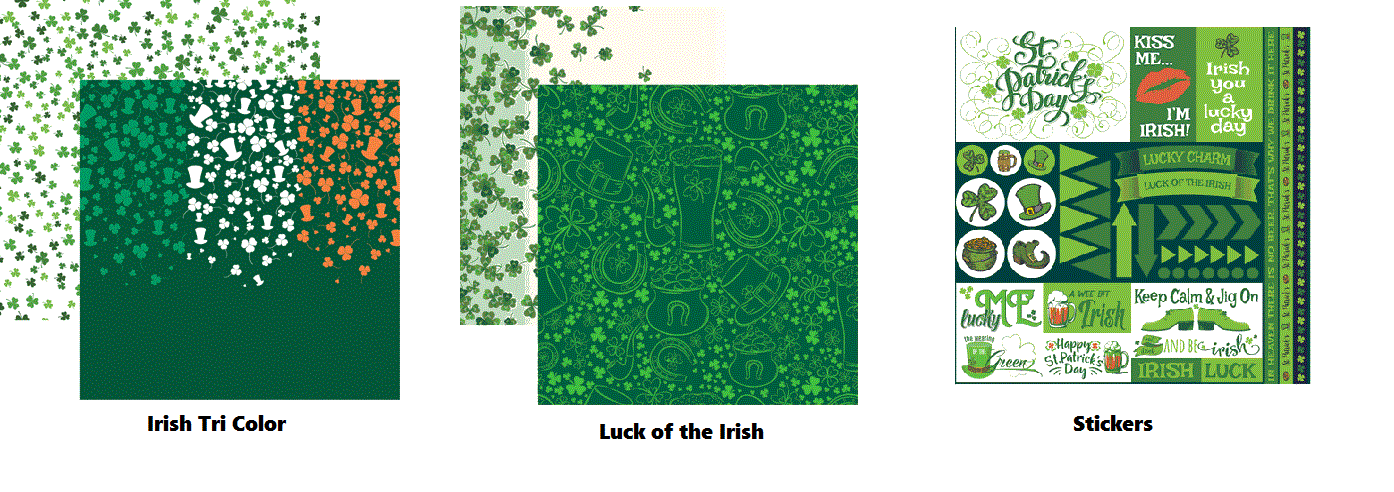 Luck of the Irish St Patricks Day Scrapbook Kit