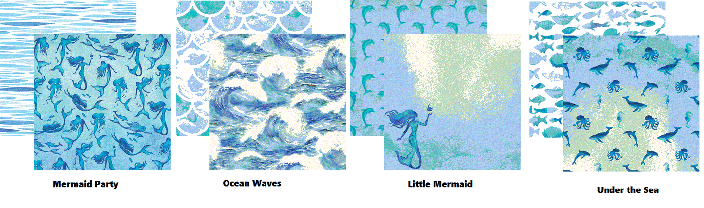 Mermaids Tale Scrapbook Paper Set 12x12 by Reminisce