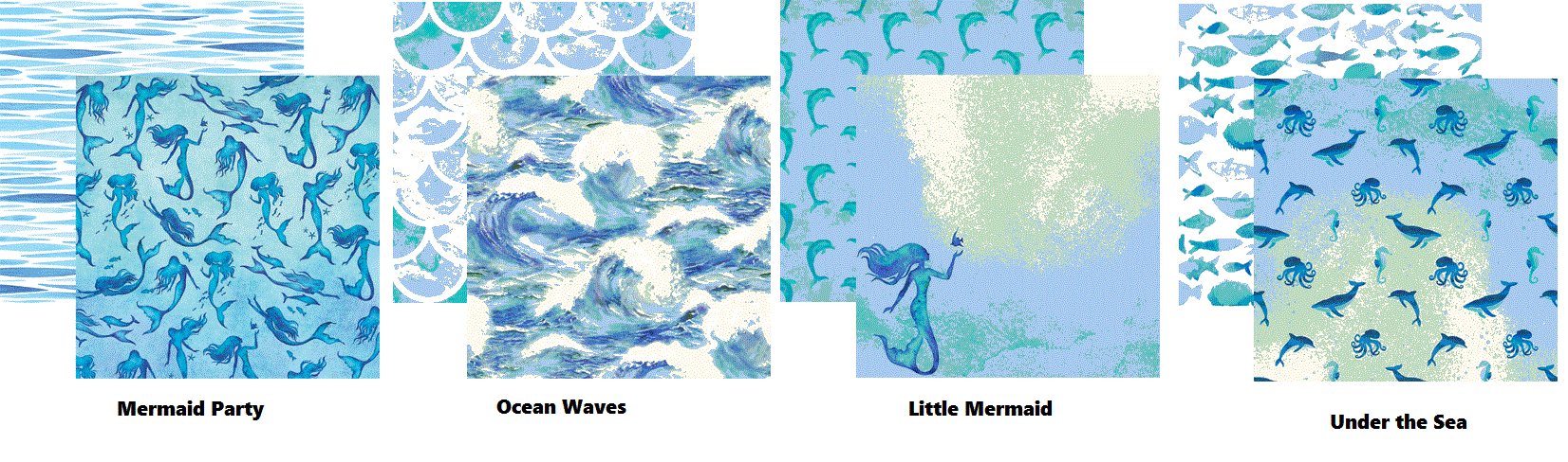Mermaids Tale Scrapbook Paper Set 12x12 by Reminisce
