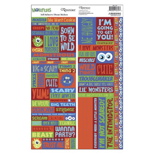 Monsters Cardstock Stickers for Boys/Kids