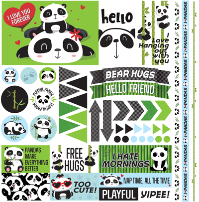 Reminisce pandamonium panda bear stickers