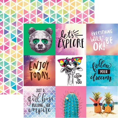 Be Happy Quote Book 12x12 Scrapbook Paper by Reminisce