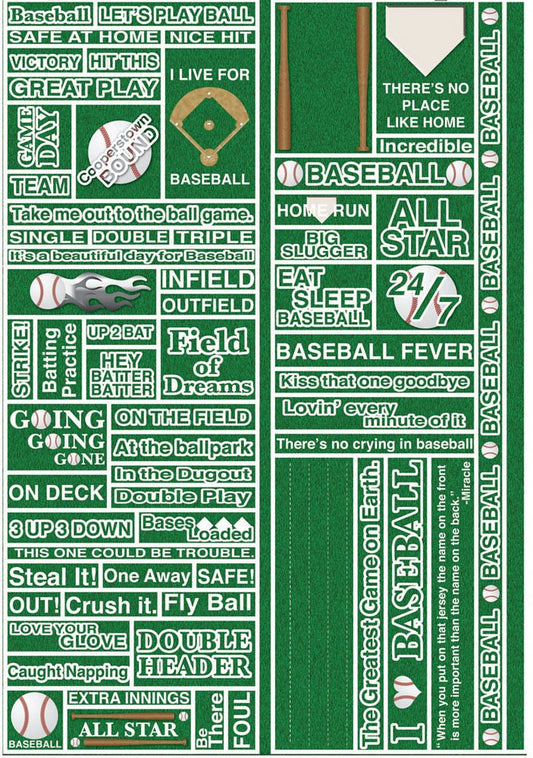 Reminisce Real Sports Baseball Quote Stickers