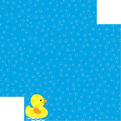 Rubber Ducky Baby Bath 12x12 Scrapbook Paper