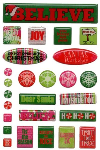 Santas Workshop Epoxy Christmas Stickers by Reminisce