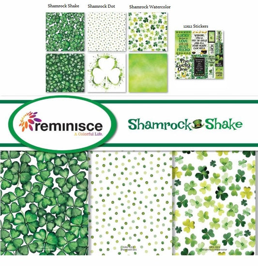 Shamrock Shake St Patricks Day - 12x12 Scrapbook Paper & Stickers Set - by Reminisce