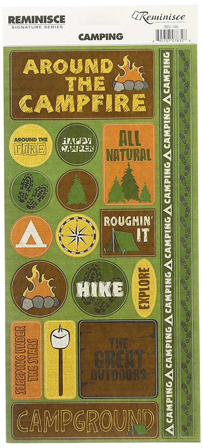 Reminisce Camping Phrase Stickers