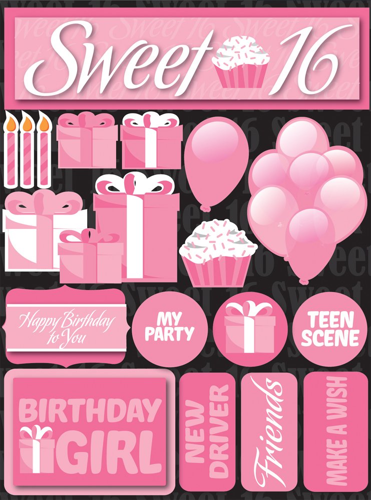 Sweet 16 3d Stickers by Reminisce