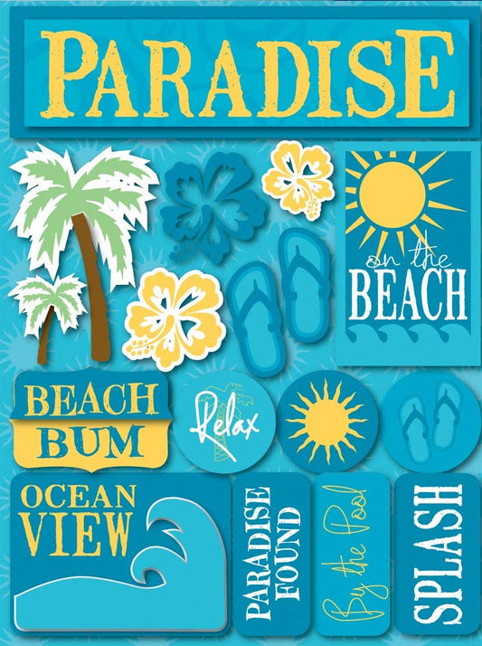 Tropical Paradise 3d Stickers by Reminisce