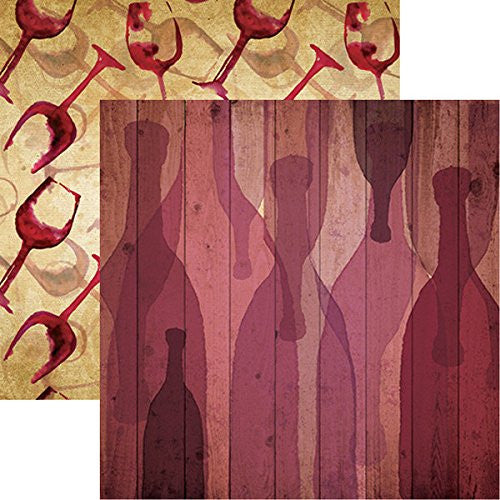 The Winery - Bottle of Red - 12x12 Scrapbook Paper by Reminisce
