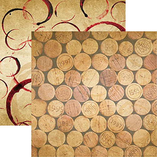 The Winery - Corks - 12x12 Scrapbook Paper of 5 Sheets by Reminisce