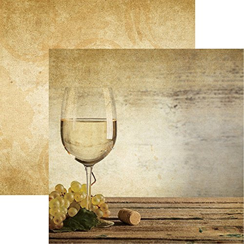 The Winery - White Wine - 12x12 Scrapbook Paper of 5 Sheets by Reminisce