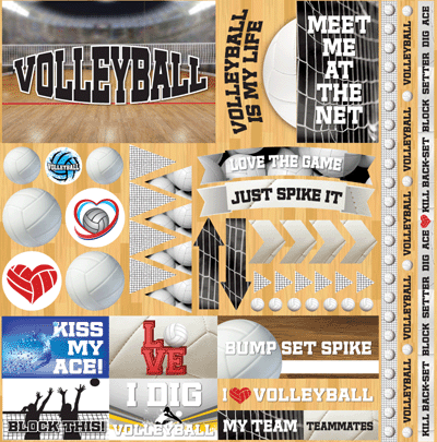 Volleyball Stickers Set by Reminisce The Volleyball Collection