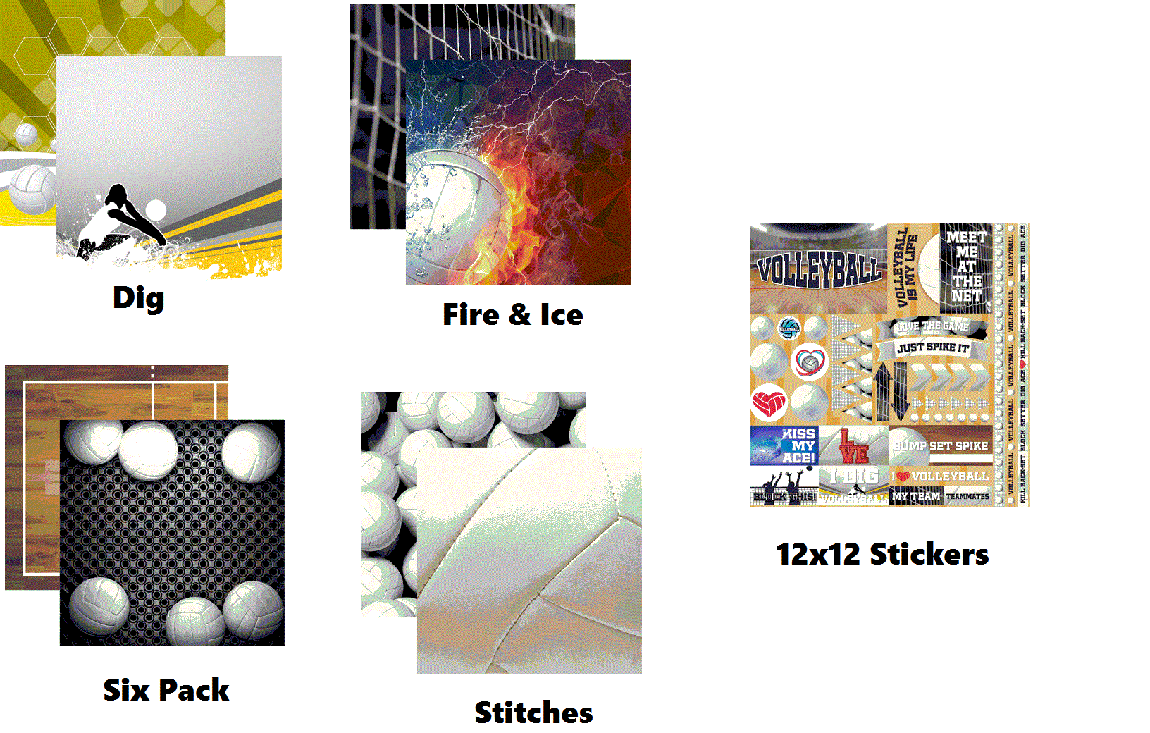 Volleyball Scrapbook Papers and Stikers by Reminisce