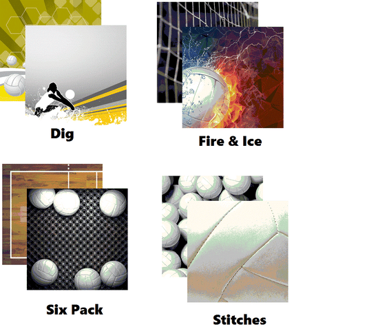 The Volleyball Collection 2 12x12 Scrapbook Papers Set - 4pc