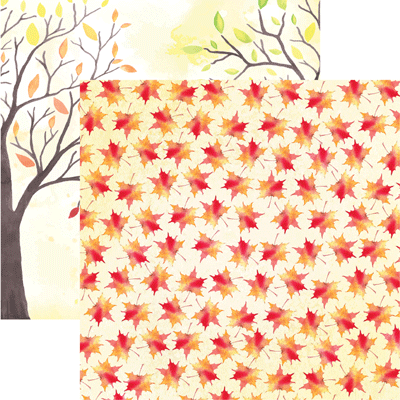Reminisce Autumn Foilage Watercolor Fall 12x12 paper