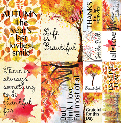 Reminisce Watercolor Fall Stickers 12x12