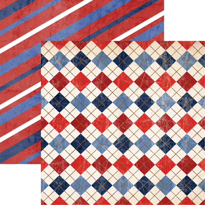 Red White and Blue American Vintage Scrapbook Paper